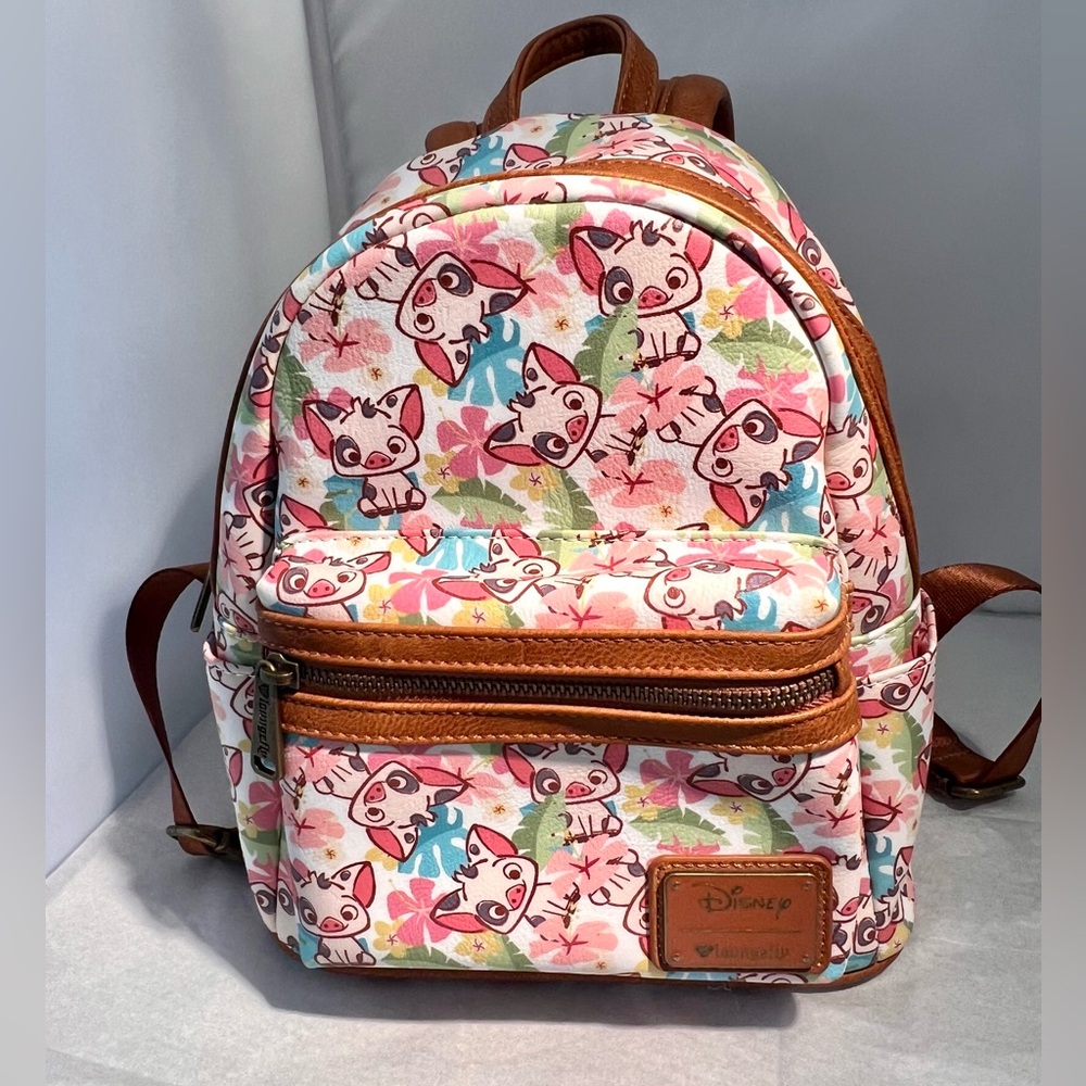 Loungefly Disney Moana Pua Floral AOP Mini Backpack NWOT